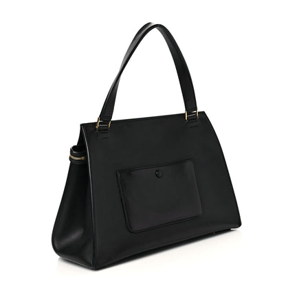 Celine Smooth Calfskin Medium Bi-Color Edge Shoulder Bag Black Navy 2 of 8