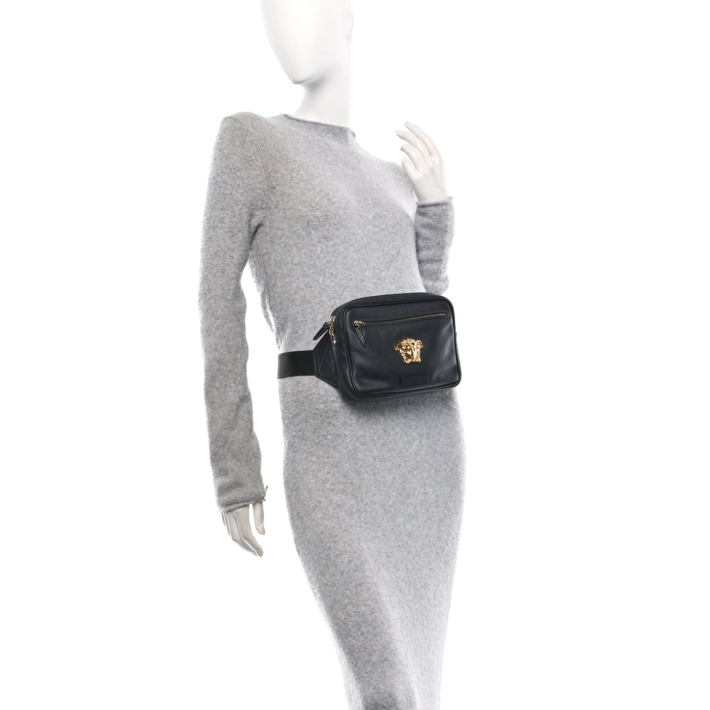 Calfskin Medusa Belt Bag Black