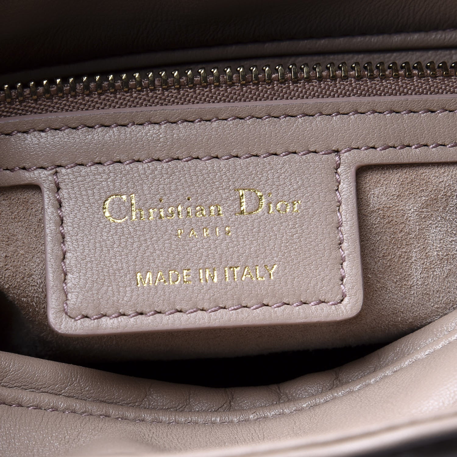 Christian Dior Calfskin Cannage Studded Medium Supple Lady Dior Metallic Beige 5 of 10
