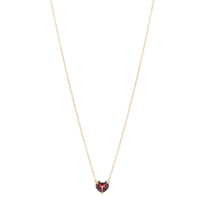 David Yurman 18K Yellow Gold Garnet Heart Pendant Necklace 1 of 5