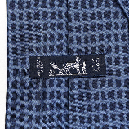 Hermes Woven Silk Mens Neck Tie Bleu 4 of 4