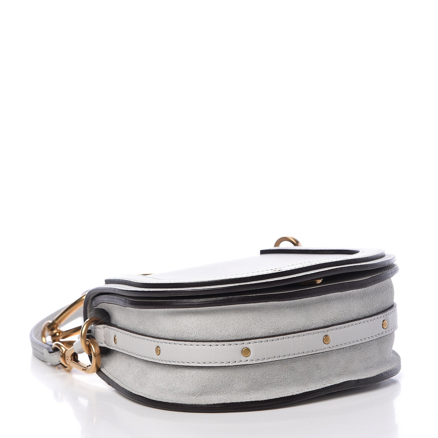 Chloe Calfskin Suede Small Nile Bracelet Bag Airy Grey 4 of 12