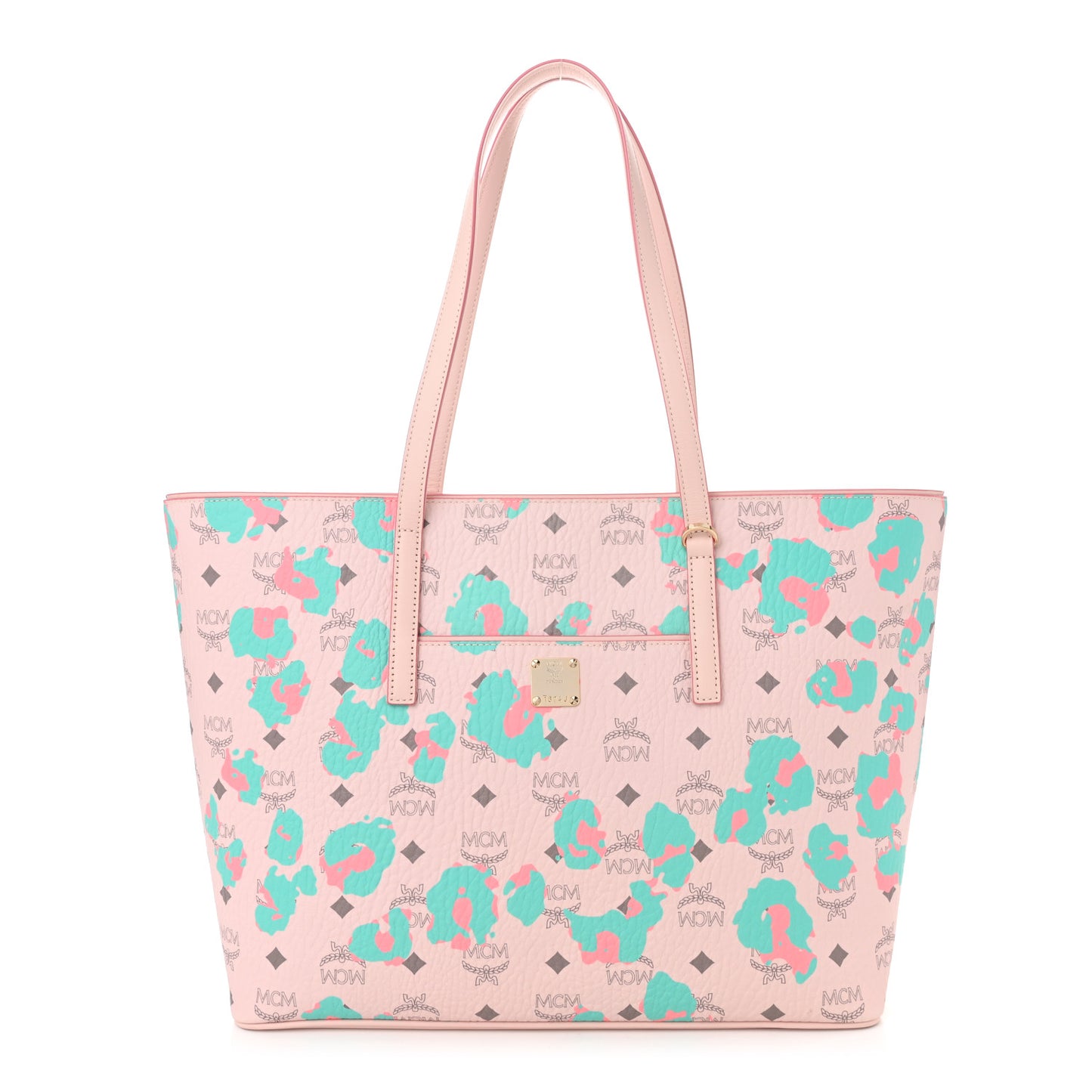 Visetos Leopard Print Medium Anya Shopper Tote  Pink