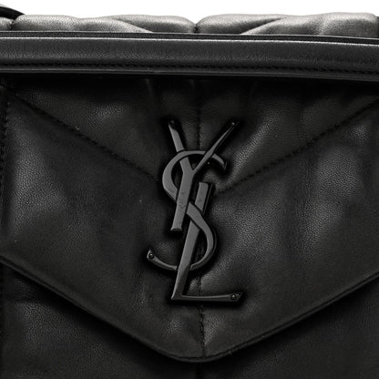 Saint Laurent Lambskin Quilted Monogram Monochrome Small Loulou Puffer Chain Satchel Black 8 of 10