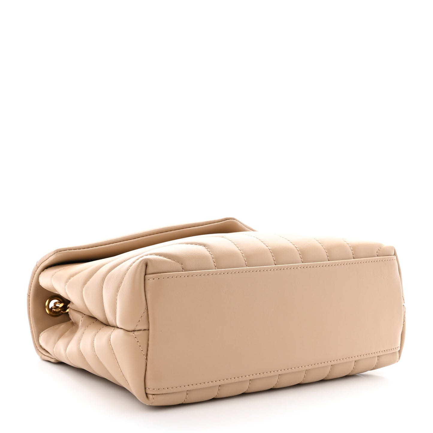 Calfskin Y Quilted Monogram Small Loulou Chain Satchel Dark Beige