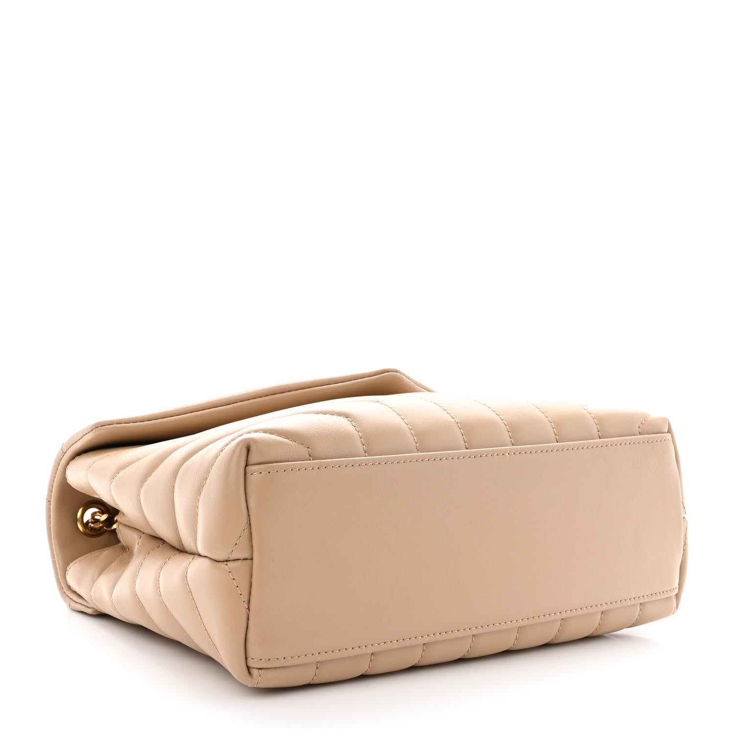 Saint Laurent Calfskin Y Quilted Monogram Small Loulou Chain Satchel Dark Beige 4 of 10