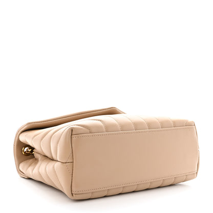 Saint Laurent Calfskin Y Quilted Monogram Small Loulou Chain Satchel Dark Beige 4 of 10