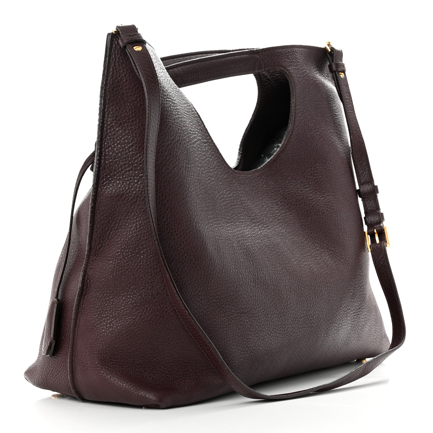 Tom Ford Grained Calfskin Alix Padlock Zip Tote Burgundy 3 of 12