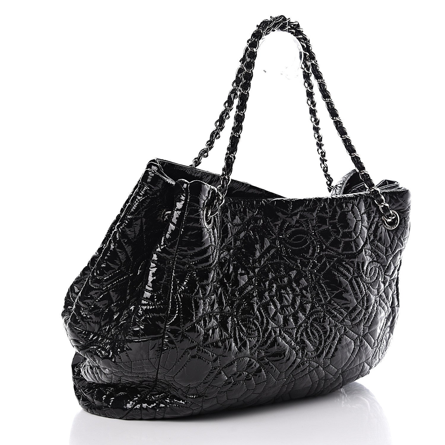 Chanel Vinyl Graphic Edge Tote Black 3 of 12