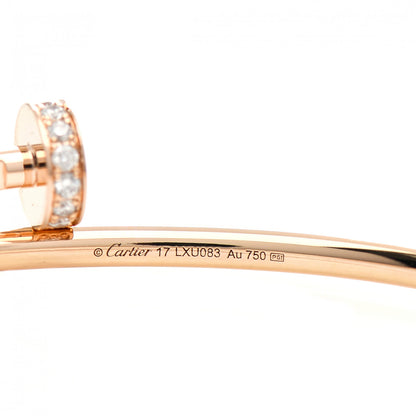 Cartier 18K Pink Gold Diamond Small Juste Un Clou Bracelet 17 4 of 5