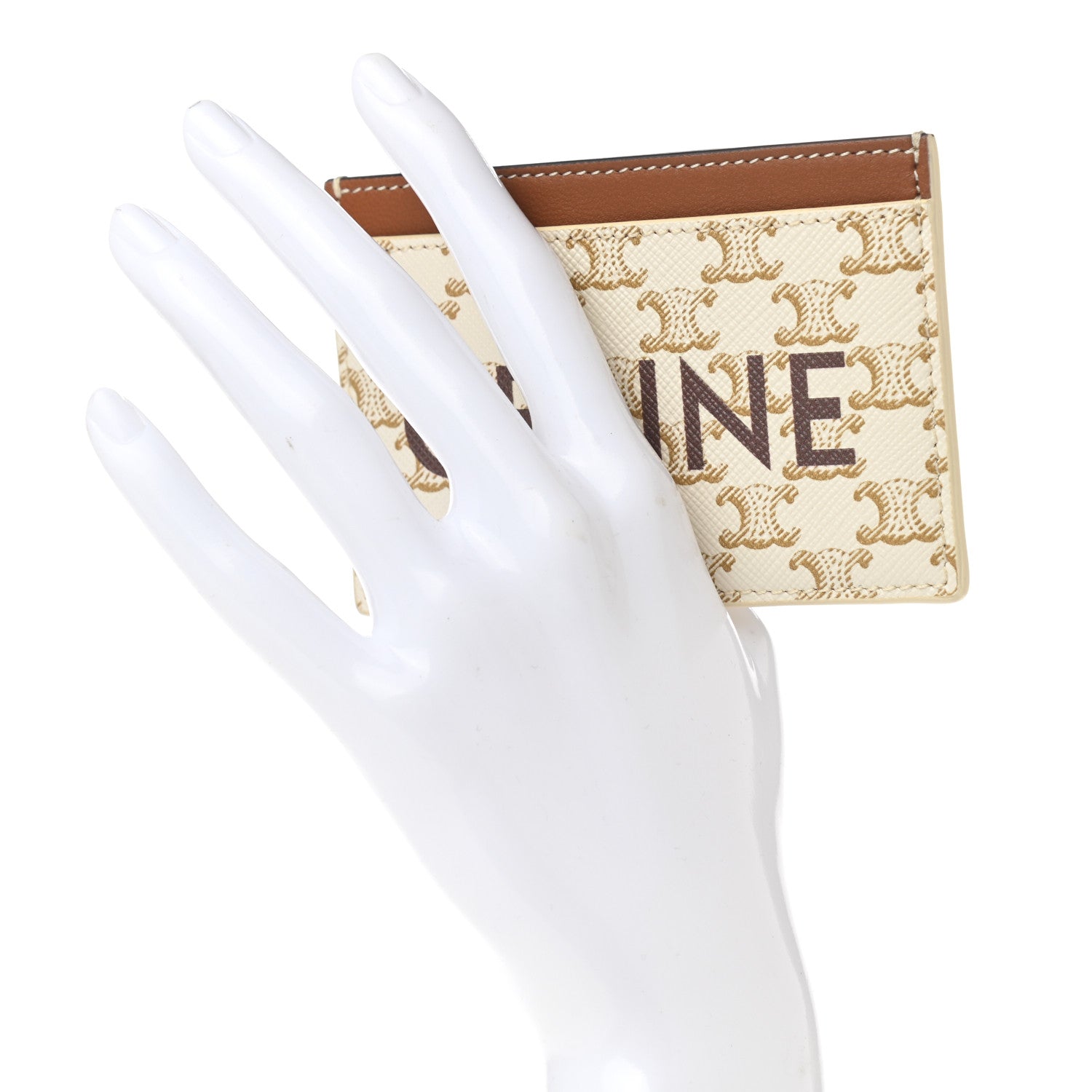 Celine Triomphe Canvas Card Holder White 2 of 7
