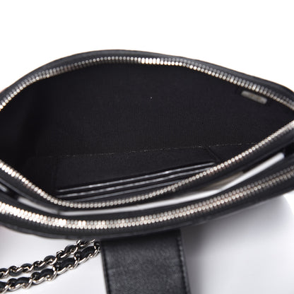 Chanel Lambskin Quilted CC Box Clutch With Chain Black 8 of 13