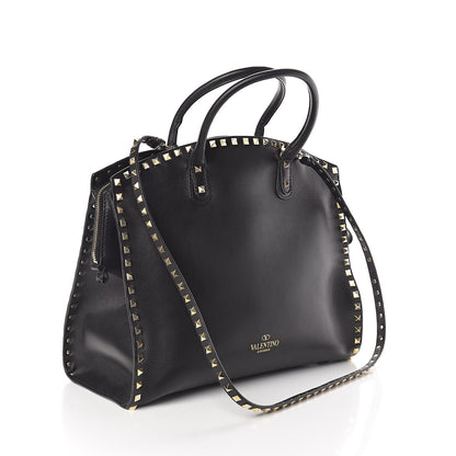 Valentino Garavani Vitello Rockstud Dome Shopper Black 3 of 13