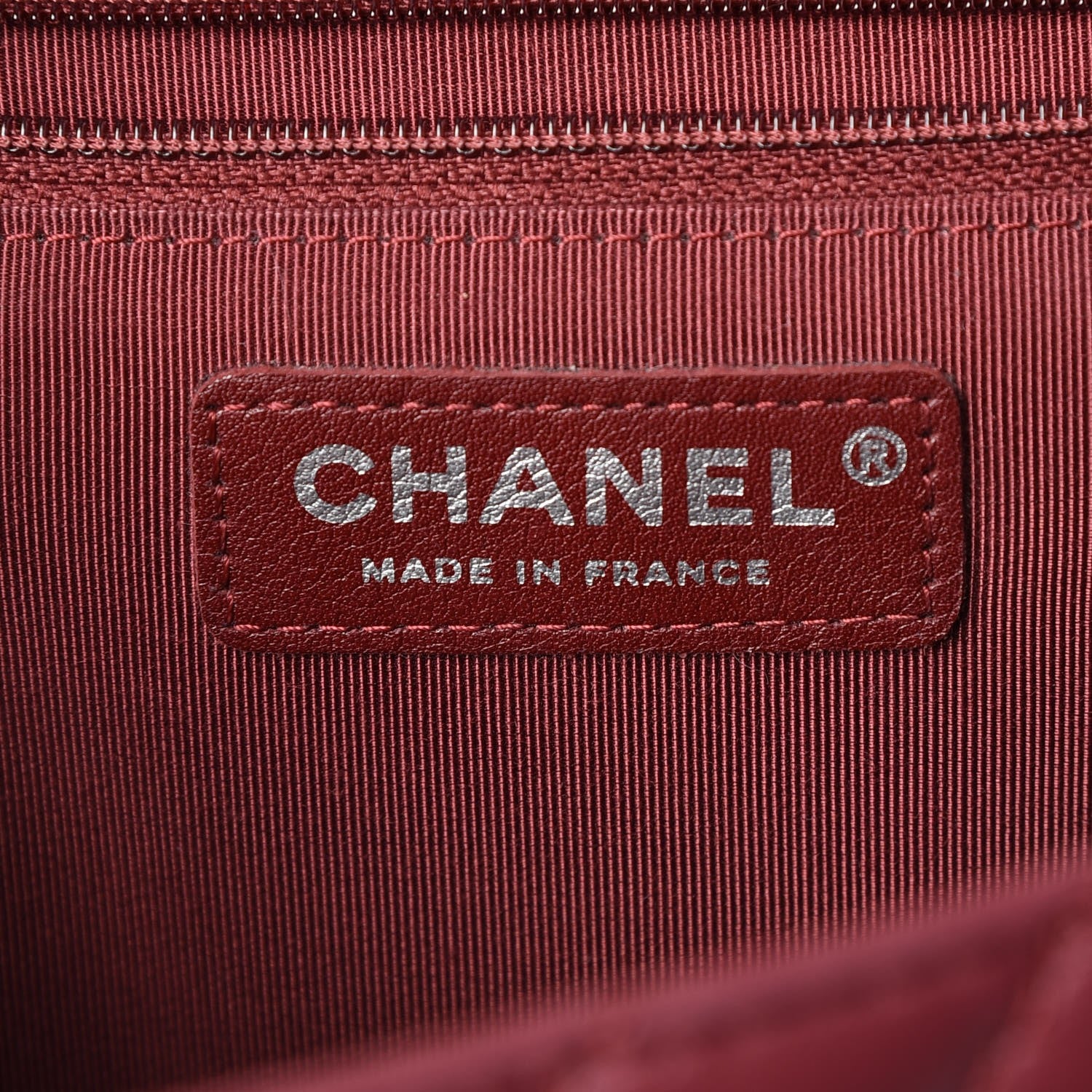 Chanel Lambskin Surpique Chevron Medium Single Flap Dark Red 5 of 14