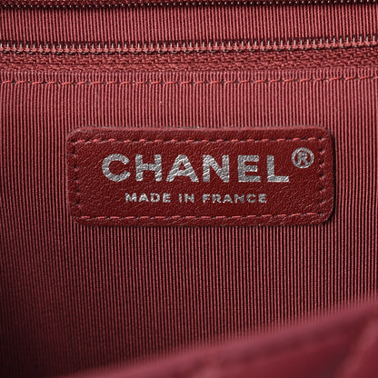Chanel Lambskin Surpique Chevron Medium Single Flap Dark Red 5 of 14