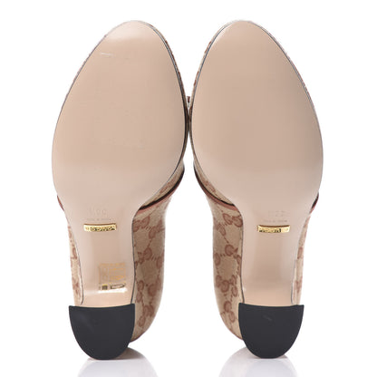 Gucci Monogram Satin Torchon Double G Pumps 38.5 Beige Ruggine Copper 6 of 11
