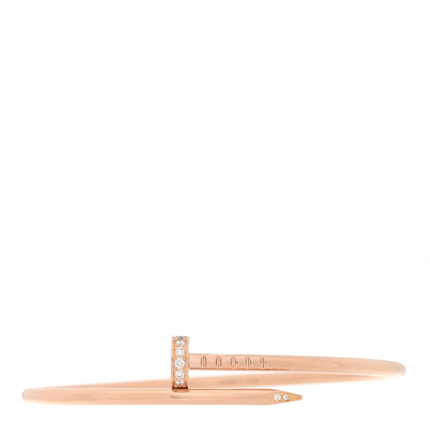 Cartier 18K Pink Gold Diamond Small Juste Un Clou Bracelet 15 1 of 5