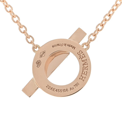 Hermes 18K Rose Gold Diamond Finesse Pendant Necklace 3 of 4