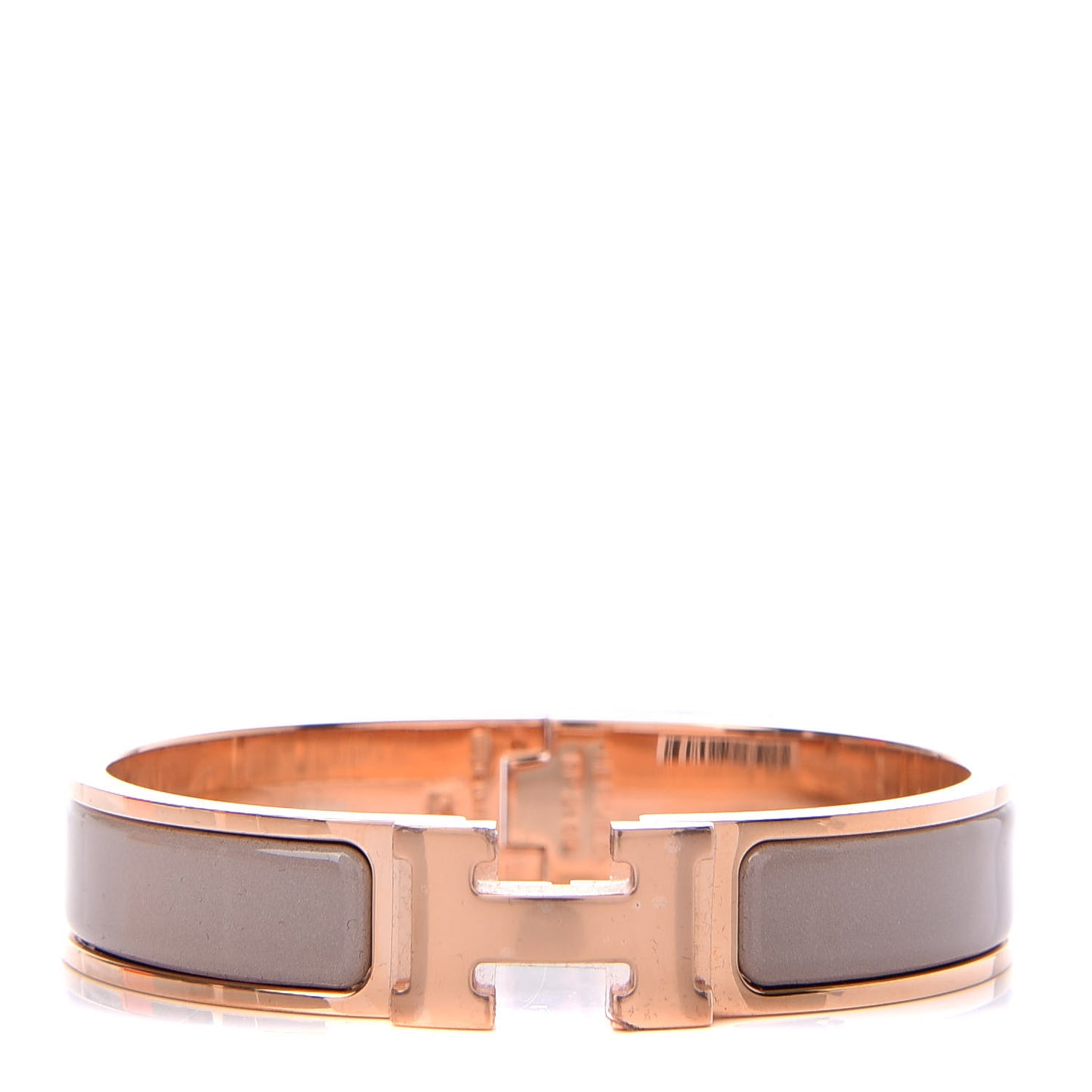 Enamel Clic Clac H Narrow Bracelet PM Marron Glace