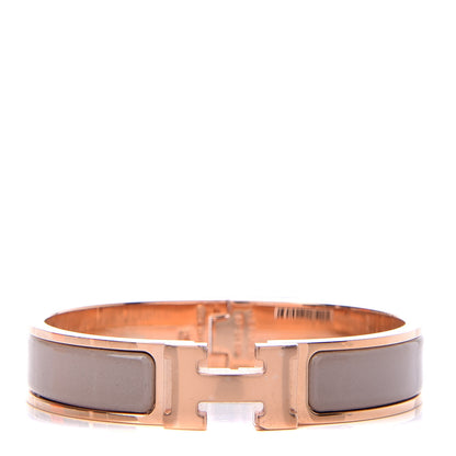 Hermes Enamel Clic Clac H Narrow Bracelet PM Marron Glace 1 of 6