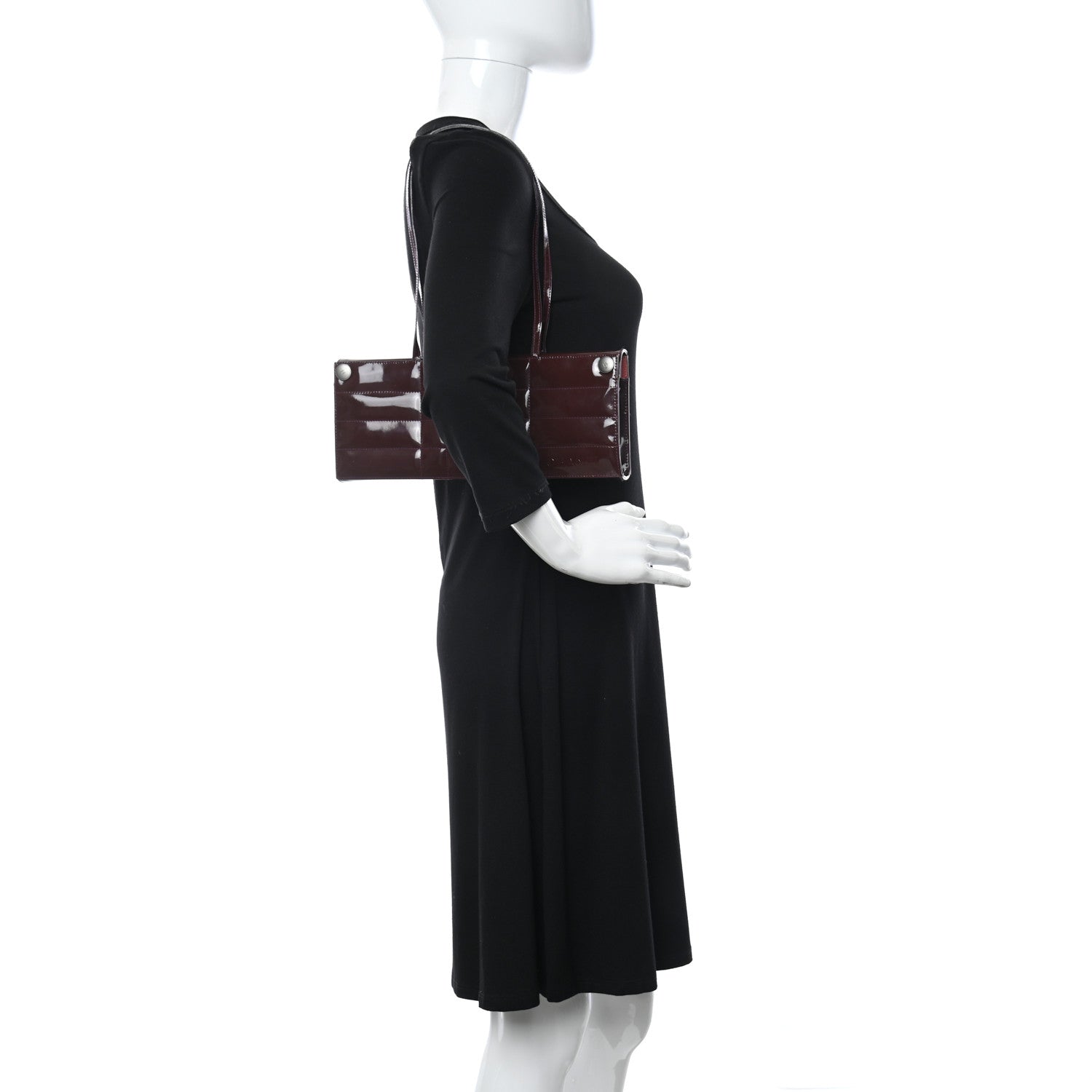 Chanel Patent Chocolate Bar Baguette Red 2 of 12