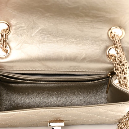 Chanel Metallic Aged Calfskin Quilted 2.55 Reissue Mini Flap Light Gold 5 of 11