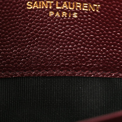 Saint Laurent Grain De Poudre Matelasse Chevron Monogram Envelope Chain Wallet Rouge Legion 7 of 12