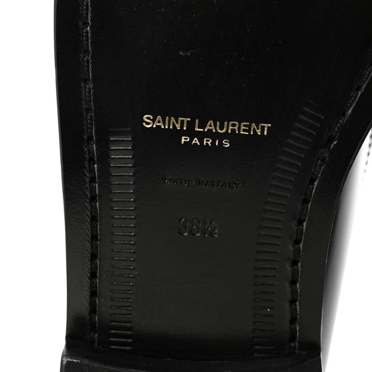 Glazed Calfskin Le Loafer 15 Penny Slippers 38.5 Black