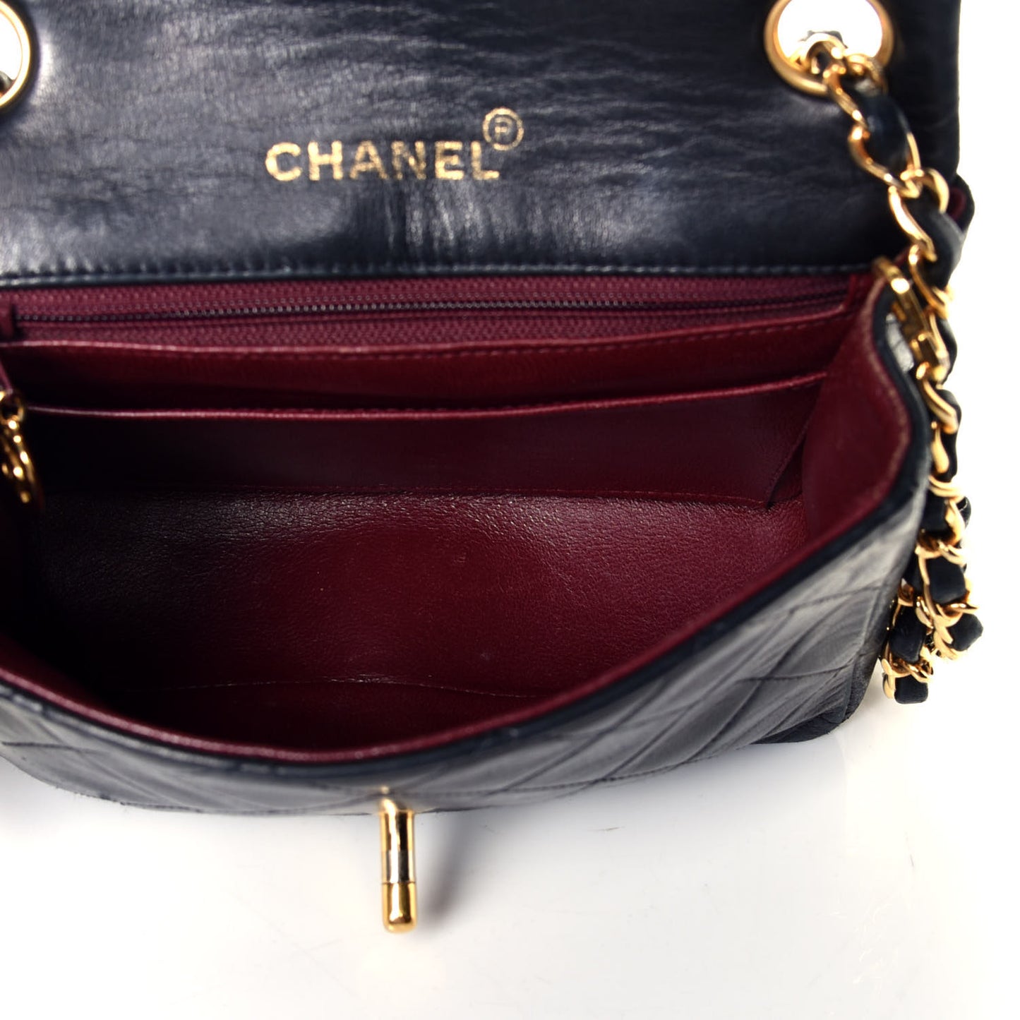 Lambskin Quilted Mini Square Flap Black