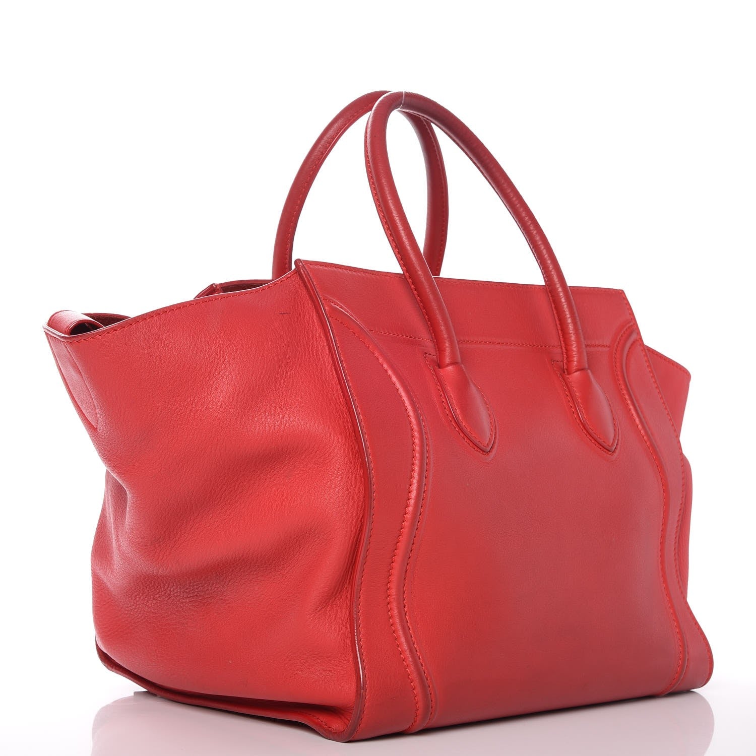 Celine Supple Calfskin Medium Phantom Luggage Vermillion 3 of 18