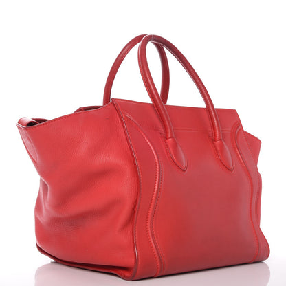 Celine Supple Calfskin Medium Phantom Luggage Vermillion 3 of 18