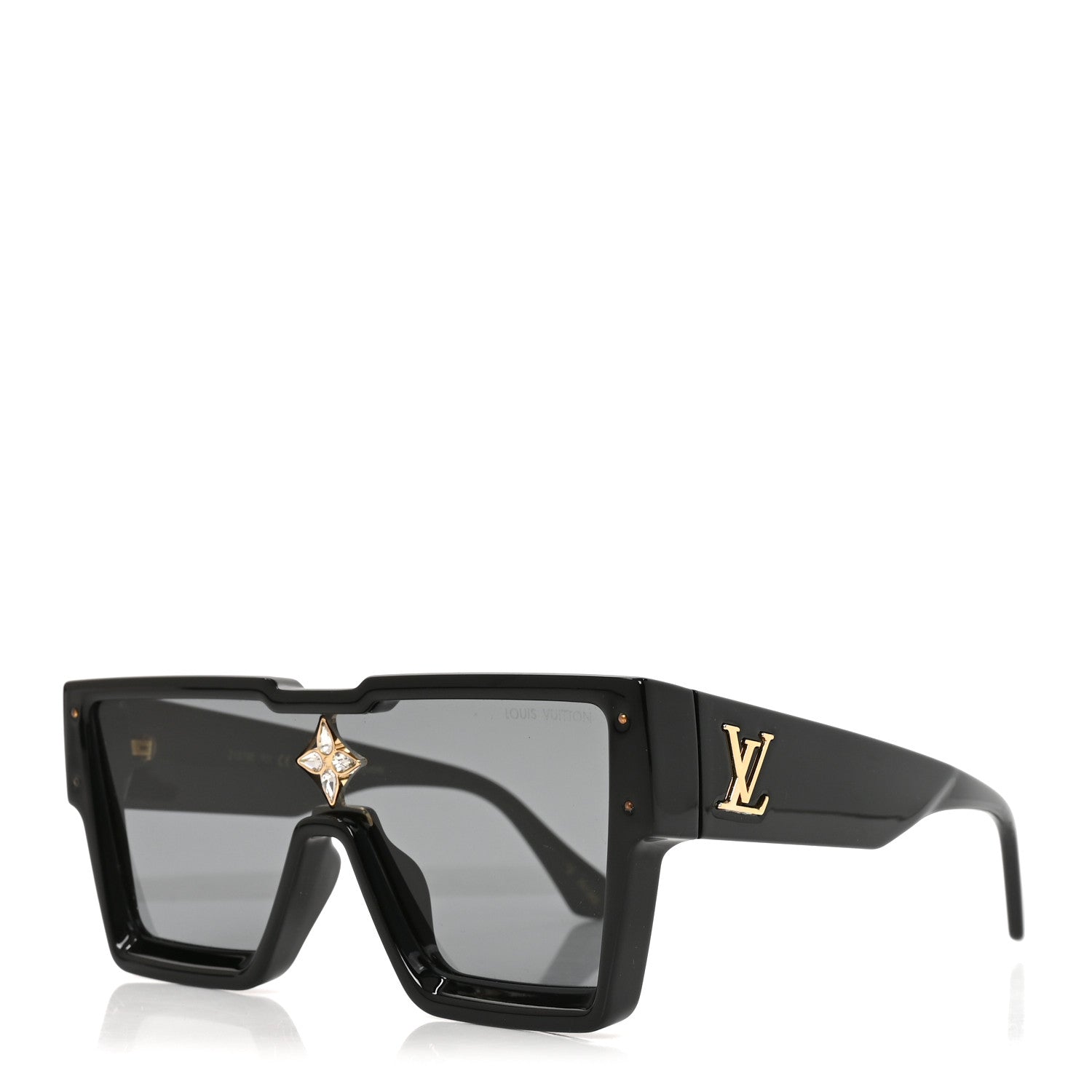 Louis Vuitton Acetate Swarovski Crystal Cyclone Sunglasses Z1578E Black 1 of 7