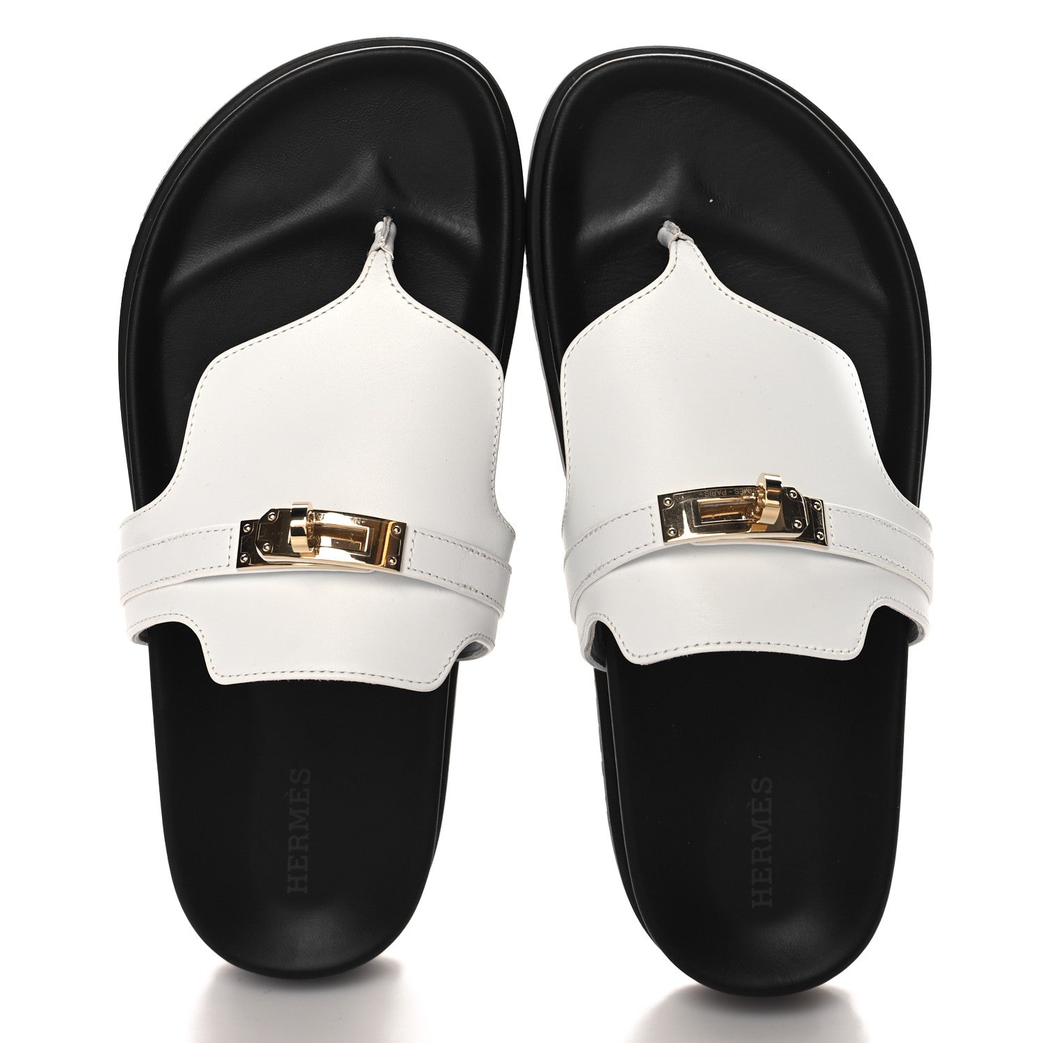 Hermes Calfskin Womens Empire Sandals 37 White 2 of 9