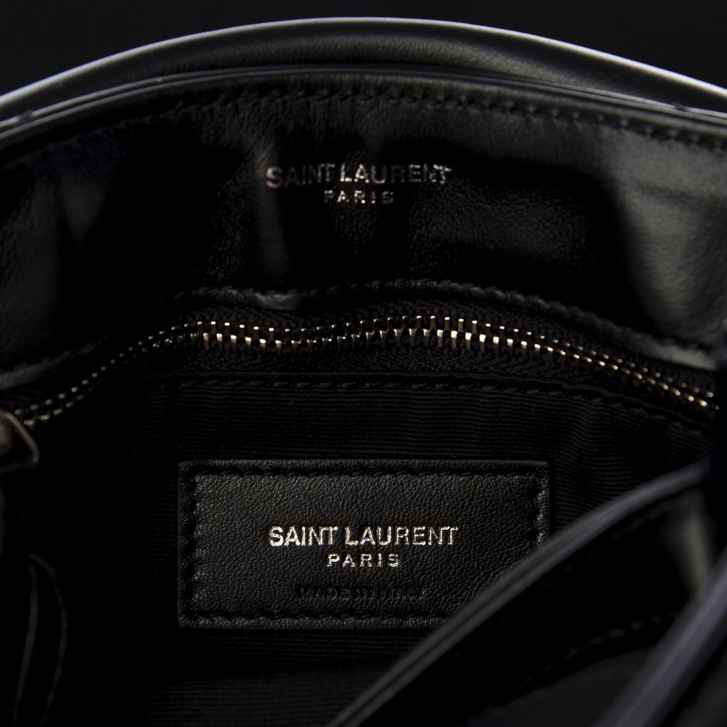 Calfskin Y Quilted Monogram Toy Loulou Crossbody Bag Black