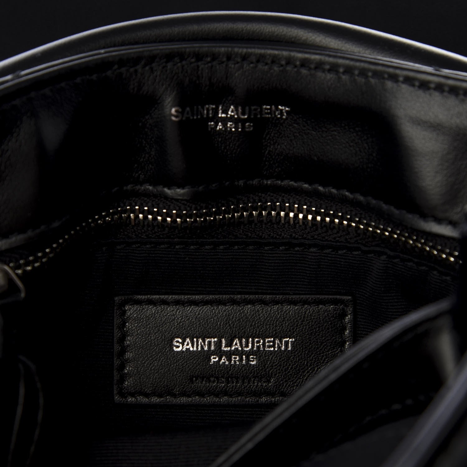 Saint Laurent Calfskin Y Quilted Monogram Toy Loulou Crossbody Bag Black 8 of 11