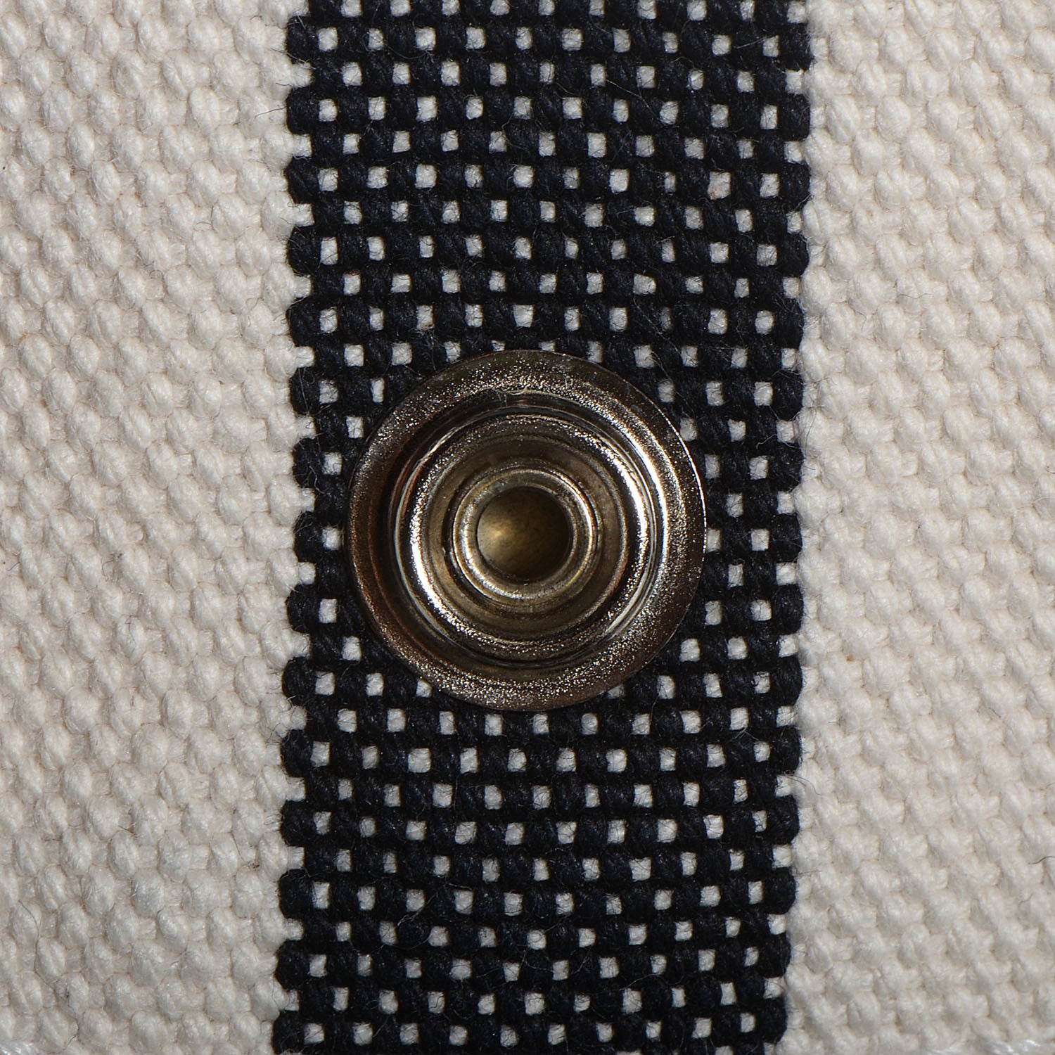 Hermes Canvas Striped Cannes MM Beach Tote Blanc Black White 11 of 13