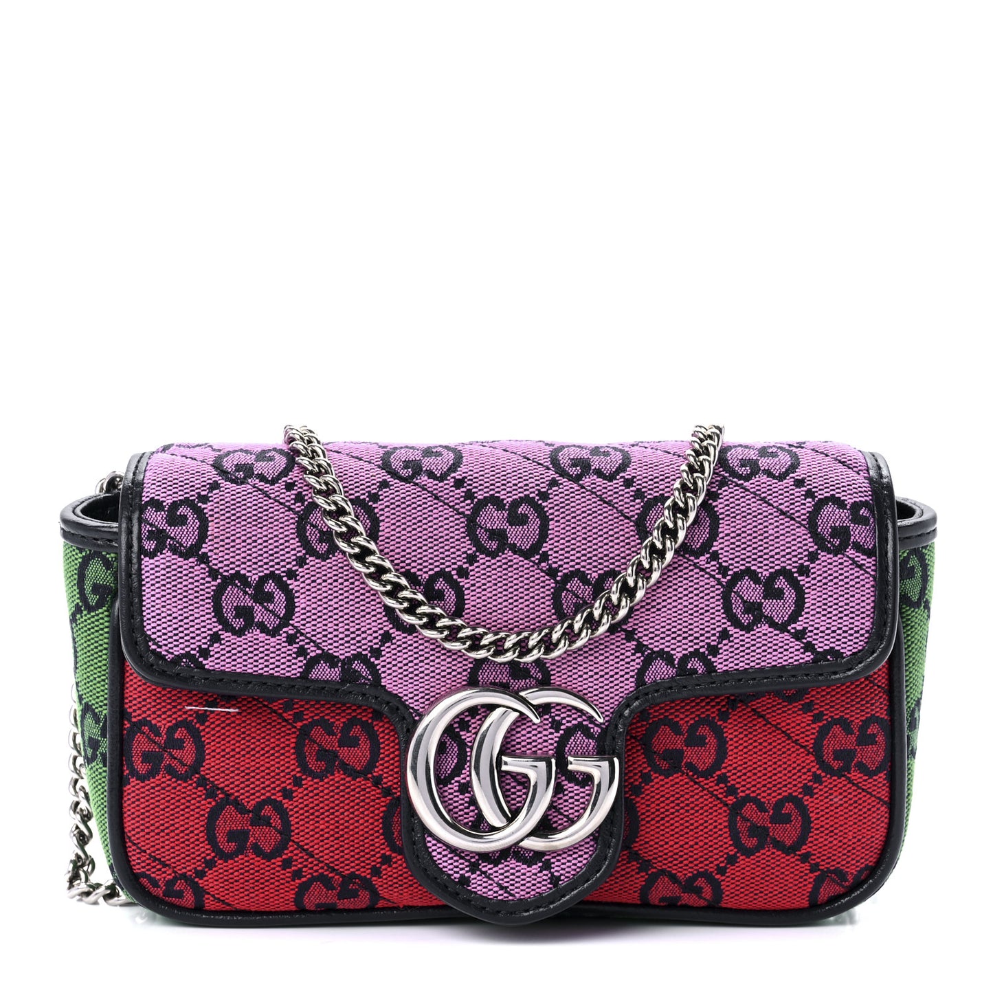 Monogram Multicolor Matelasse Diagonal Super Mini GG Marmont Shoulder Bag Pink Blue Red Yellow Green