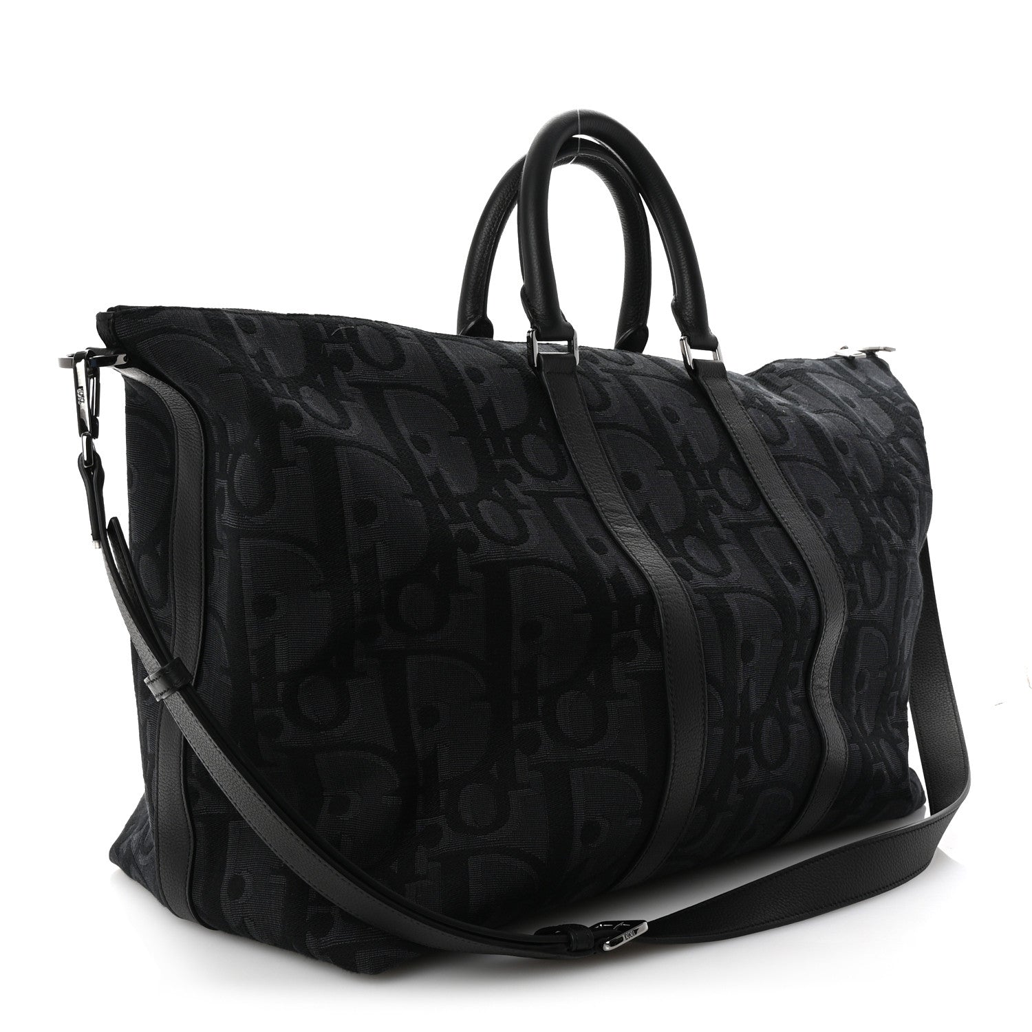 Christian Dior Maxi Oblique Jacquard Weekender 45 Black 2 of 8