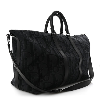 Christian Dior Maxi Oblique Jacquard Weekender 45 Black 2 of 8
