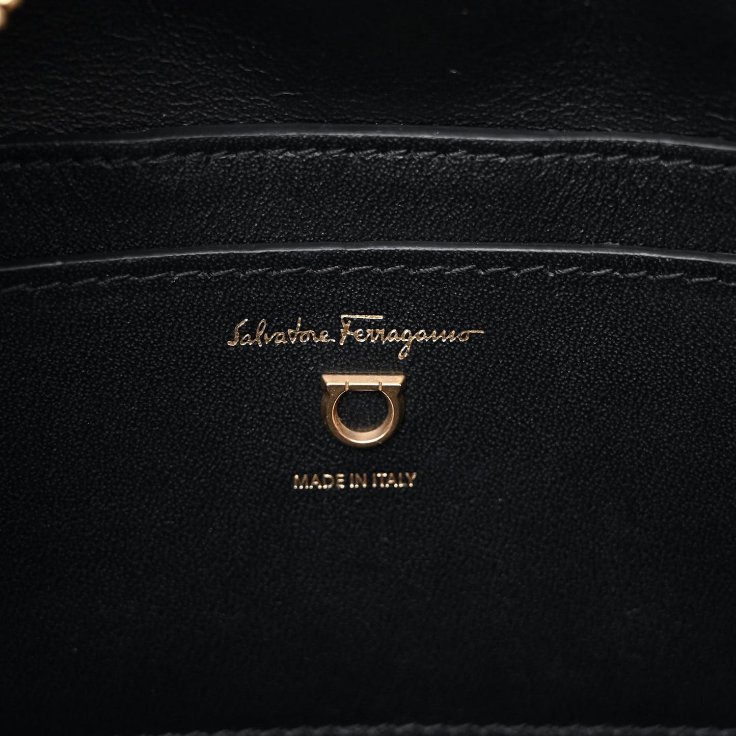 Calfskin Quilted Gancini Camera Bag Black