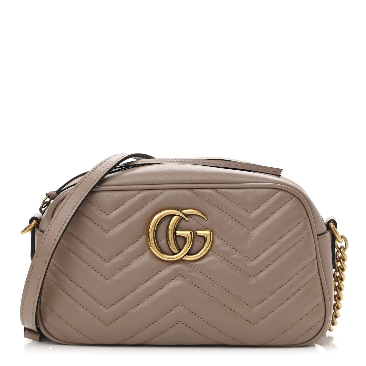 Gucci Calfskin Matelasse Small GG Marmont Chain Shoulder Bag Porcelain Rose 1 of 11
