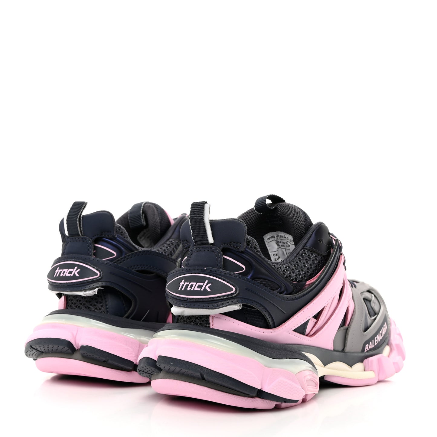 Mesh Rubber Tri-Color Womens Track Sneakers 37 Dark Grey Pink Grey