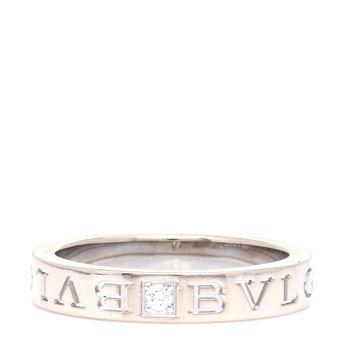 18K White Gold Diamond B.Zero1 Essential Band Ring 57 8