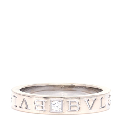 Bulgari 18K White Gold Diamond B.Zero1 Essential Band Ring 57 8 1 of 6