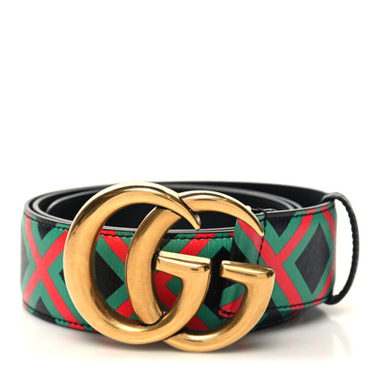 Gucci Textured Dollar Calfskin Criss-Cross Double G Memorable Buckle 40mm Belt 85 34 Black 1 of 5