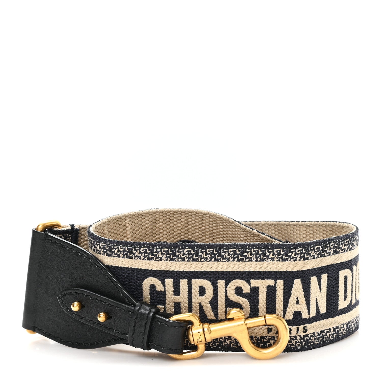 Christian Dior Canvas Embroidered Shoulder Strap Blue 1 of 3