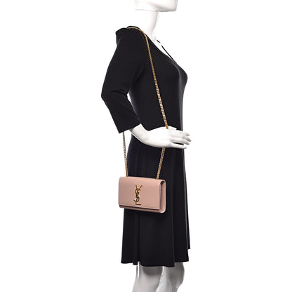 Saint Laurent Grain De Poudre Small Monogram Kate Satchel Pale Blush 2 of 14
