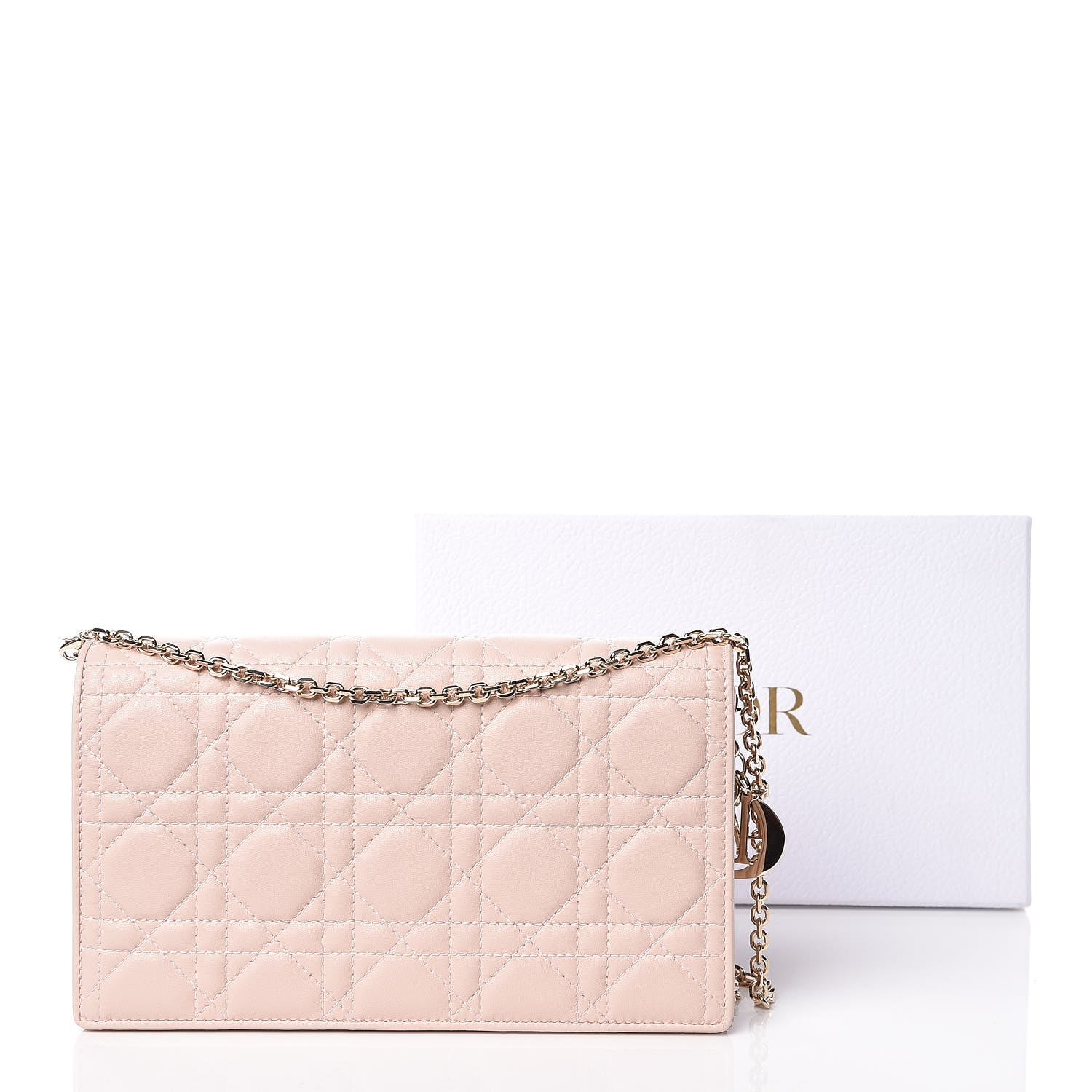 Christian Dior Lambskin Cannage Lady Dior Clutch Rose Poudre 13 of 13