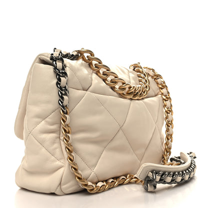 Chanel Lambskin Quilted Large Chanel 19 Flap Beige 3 of 11