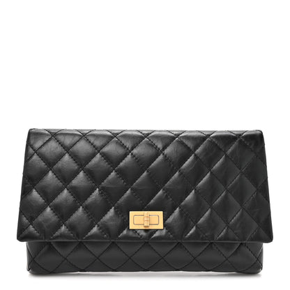 Chanel Aged Calfskin Quilted Reissue 2.55 Clutch Black 1 of 8